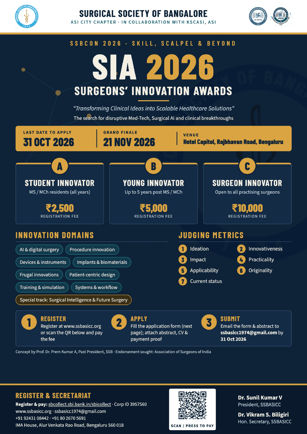 Surgeons' Innovation Awards (SIA) 2026 Flyer